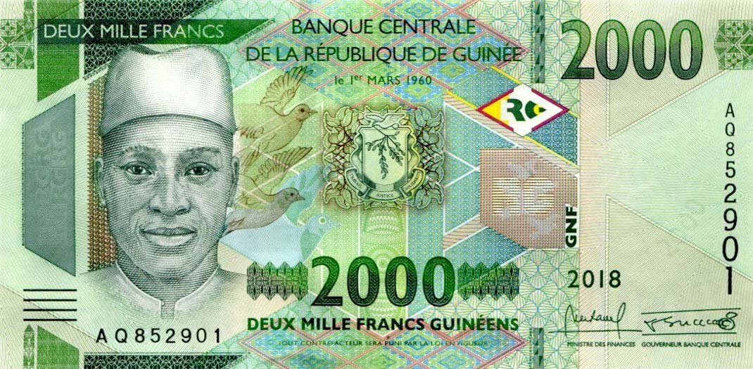 Front of Guinea p48Aa: 2000 Francs from 2018