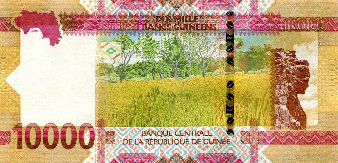 Back of Guinea p49Aa: 10000 Francs from 2018