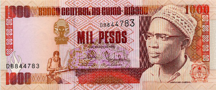 Front of Guinea-Bissau p13a: 1000 Pesos from 1990