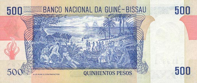 Back of Guinea-Bissau p7a: 500 Pesos from 1983