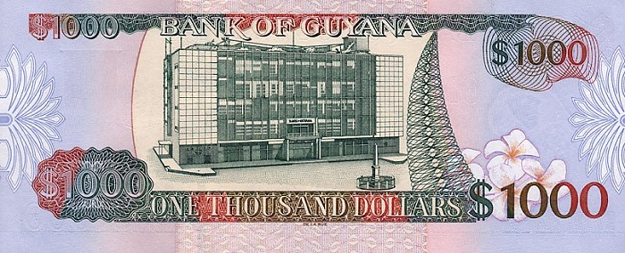 Back of Guyana p35: 1000 Dollars from 2000