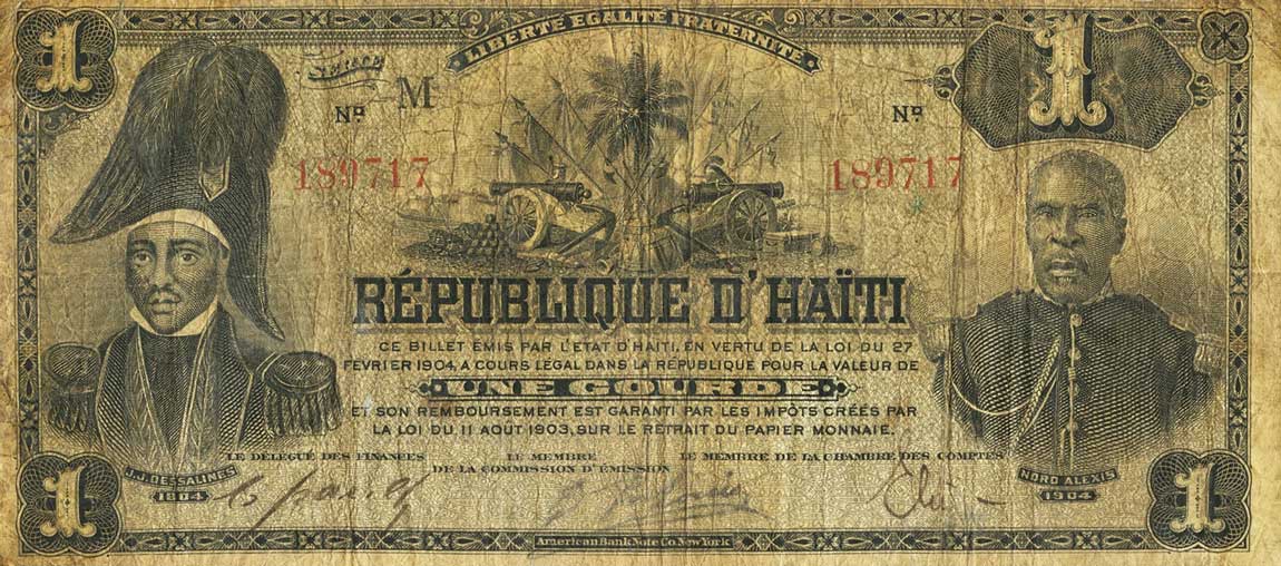 Front of Haiti p110a: 1 Gourde from 1903