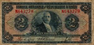 p168a from Haiti: 2 Gourdes from 1919