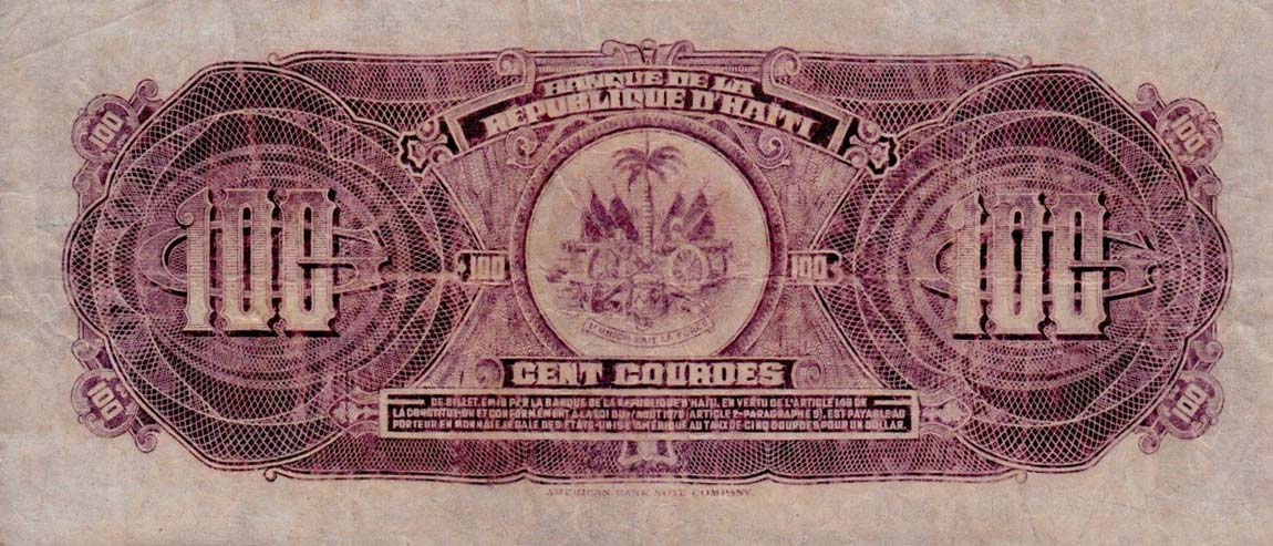 Back of Haiti p236A: 100 Gourdes from 1979