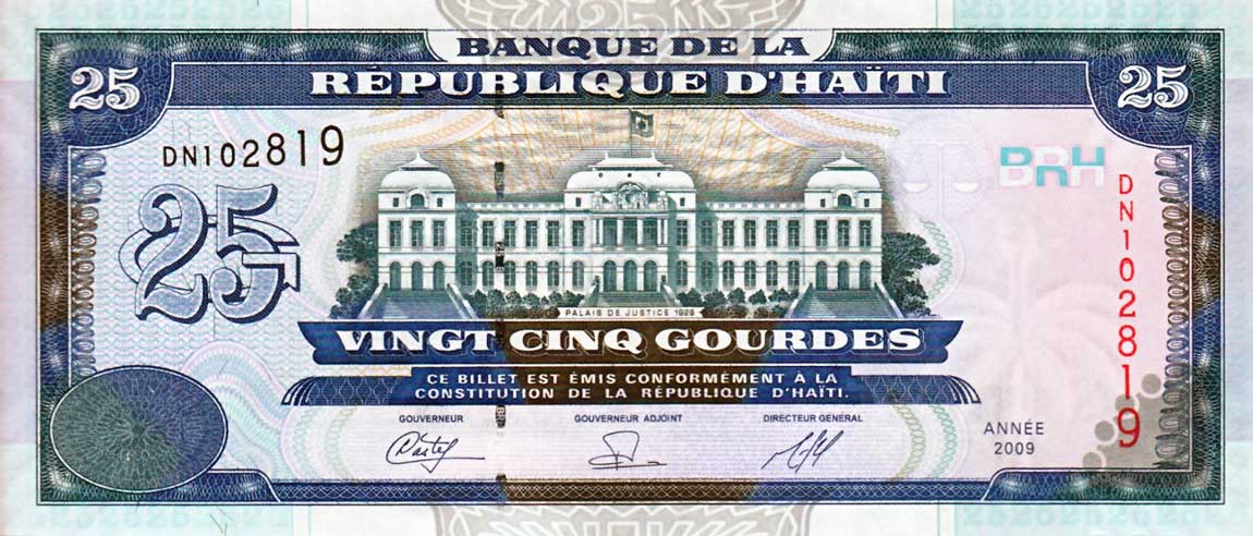 Front of Haiti p266d: 25 Gourdes from 2009