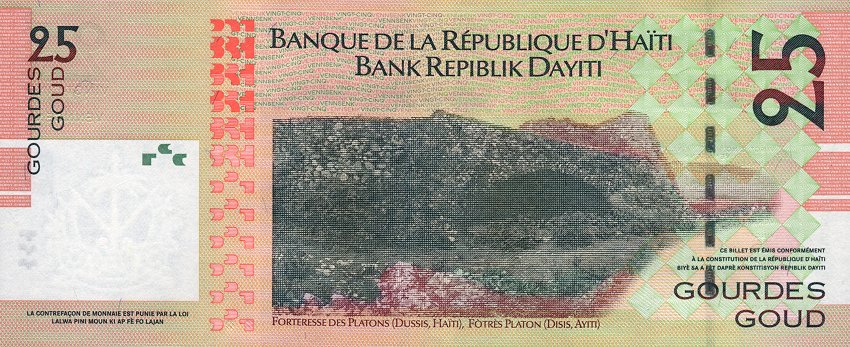 Back of Haiti p273a: 25 Gourdes from 2004