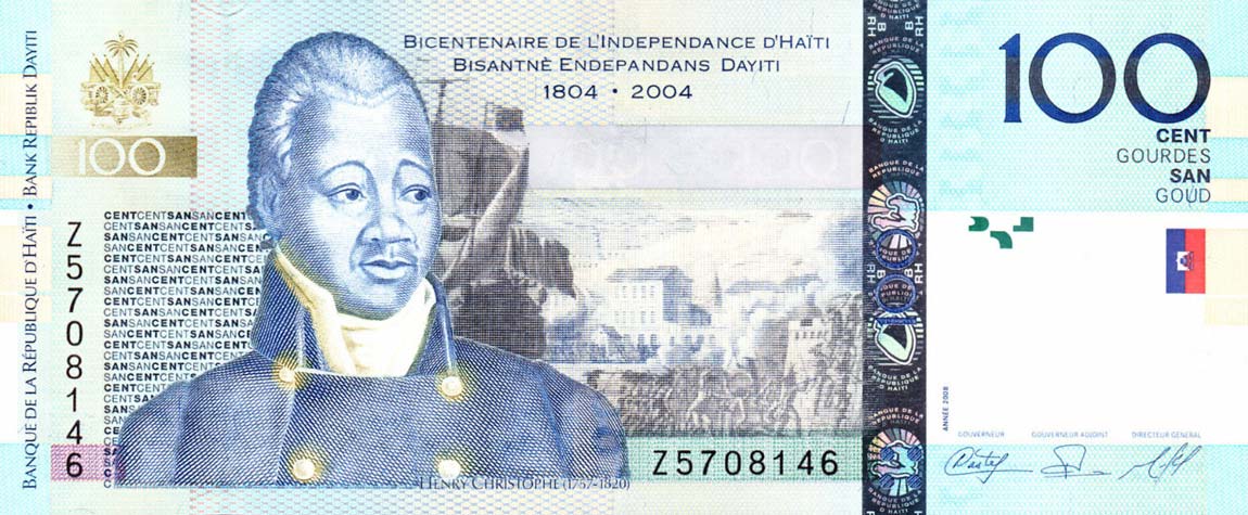 Front of Haiti p275b: 100 Gourdes from 2008