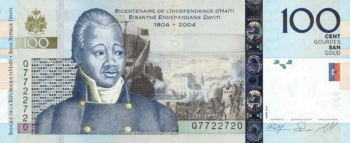 Front of Haiti p275c: 100 Gourdes from 2010