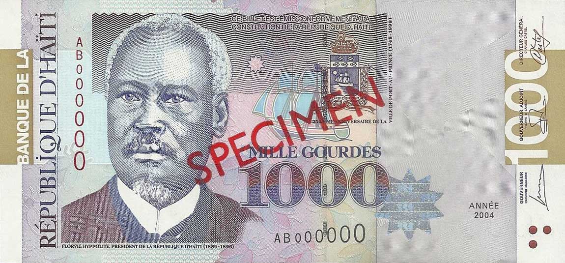 Front of Haiti p278s2: 1000 Gourdes from 2000
