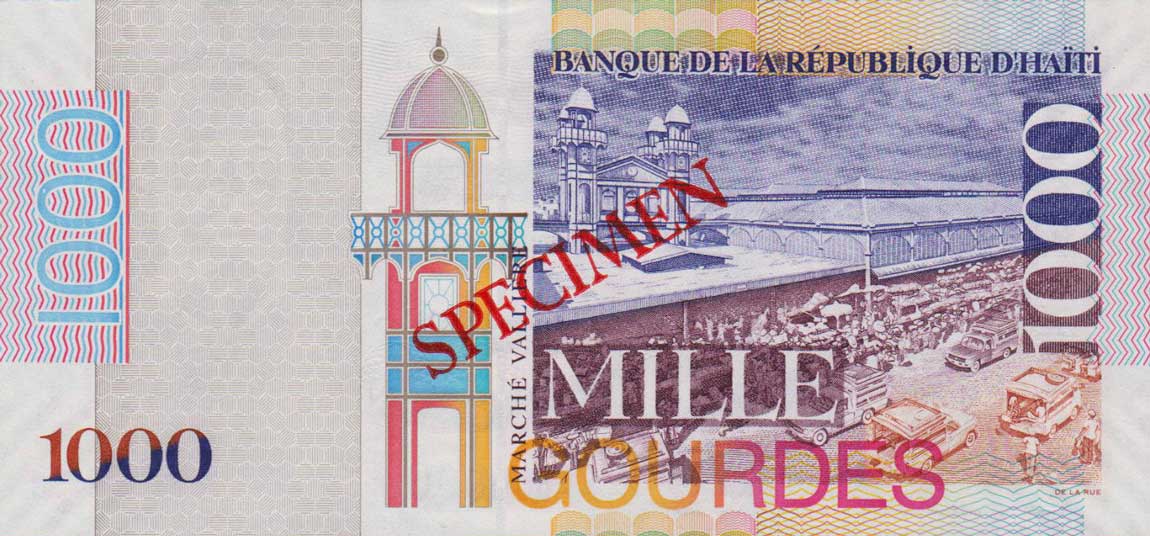 Back of Haiti p278s3: 1000 Gourdes from 2000