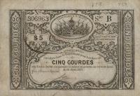 p34 from Haiti: 5 Gourdes from 1827