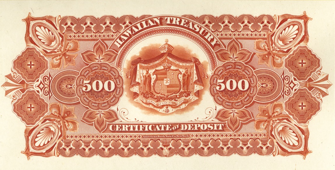 Back of Hawaii p5: 500 Dollars from 1879