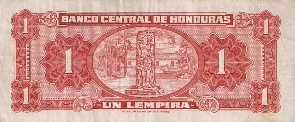 Back of Honduras p45a: 1 Lempira from 1951