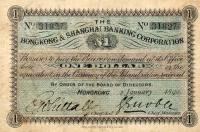 p136b from Hong Kong: 1 Dollar from 1890