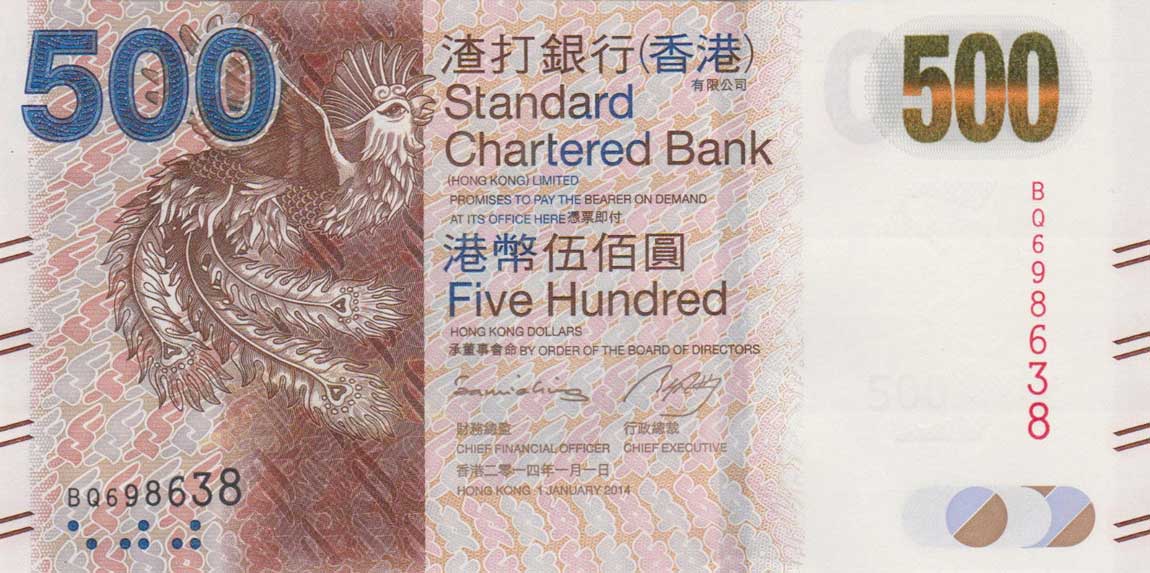 Front of Hong Kong p300d: 500 Dollars from 2014