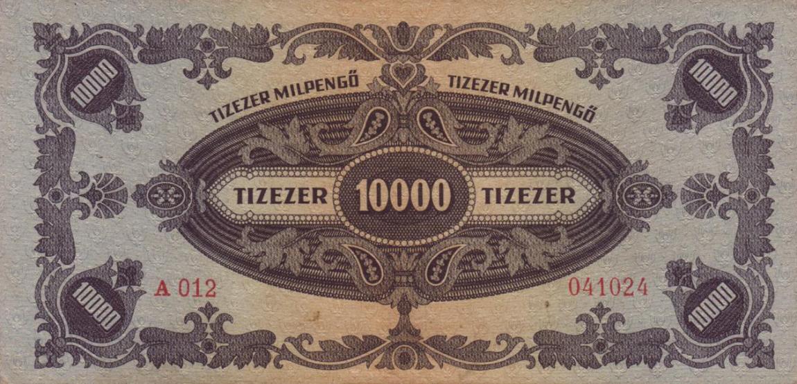 Back of Hungary p126: 10000 Milpengo from 1946