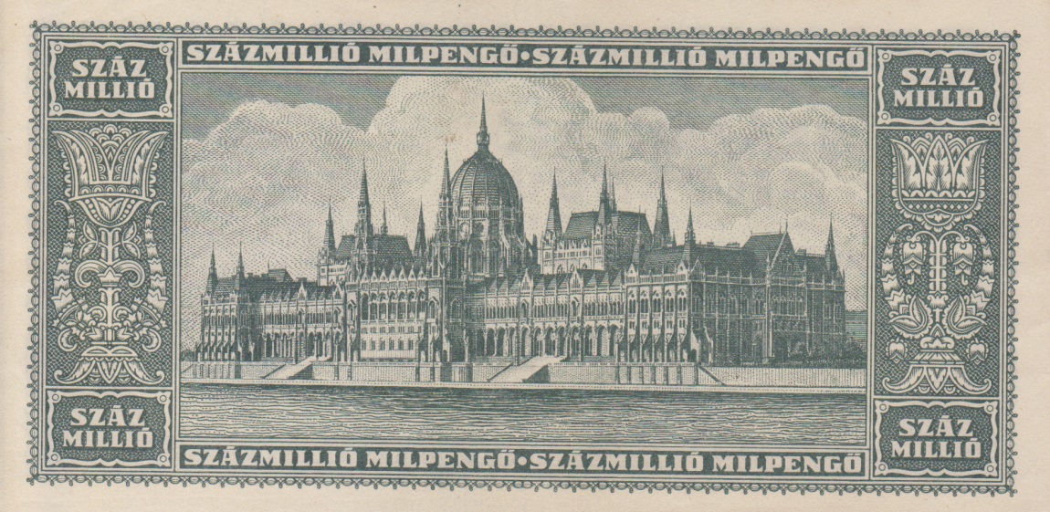 Back of Hungary p130: 100000000 Milpengo from 1946