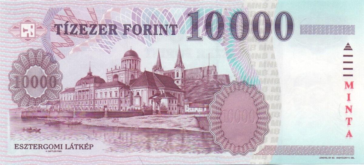 Back of Hungary p183s: 10000 Forint from 1997
