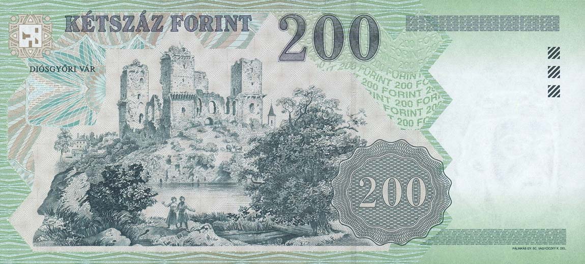 Back of Hungary p187d: 200 Forint from 2004