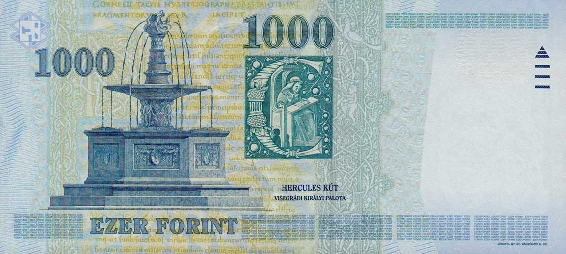 Back of Hungary p189c: 1000 Forint from 2004
