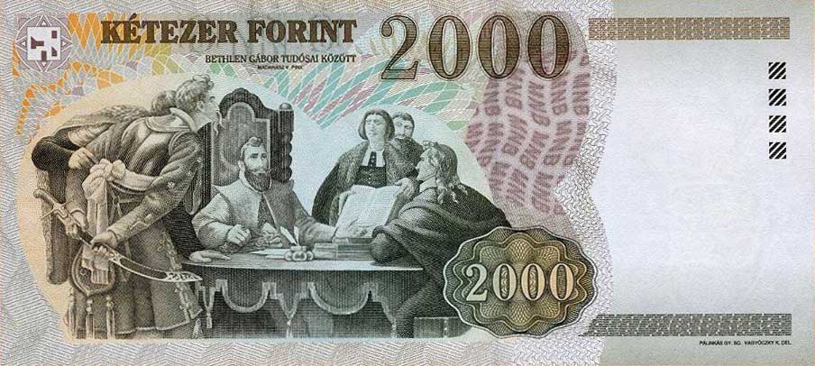 Back of Hungary p190c: 2000 Forint from 2004