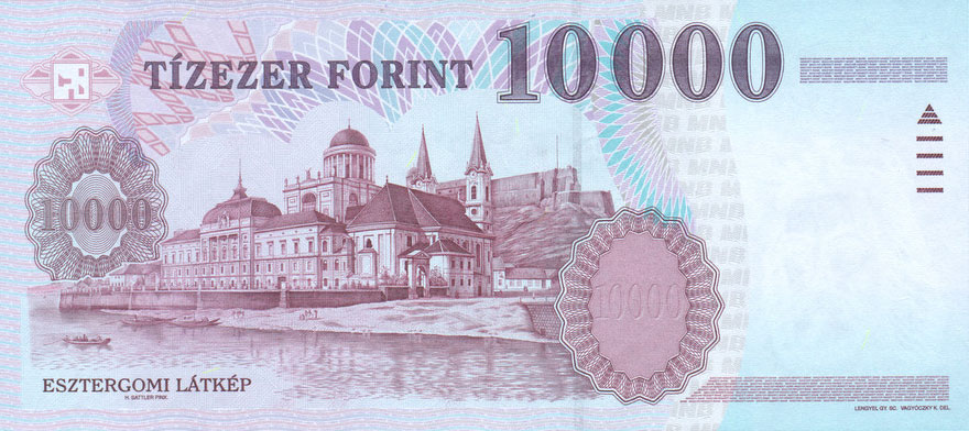 Back of Hungary p192b: 10000 Forint from 2003