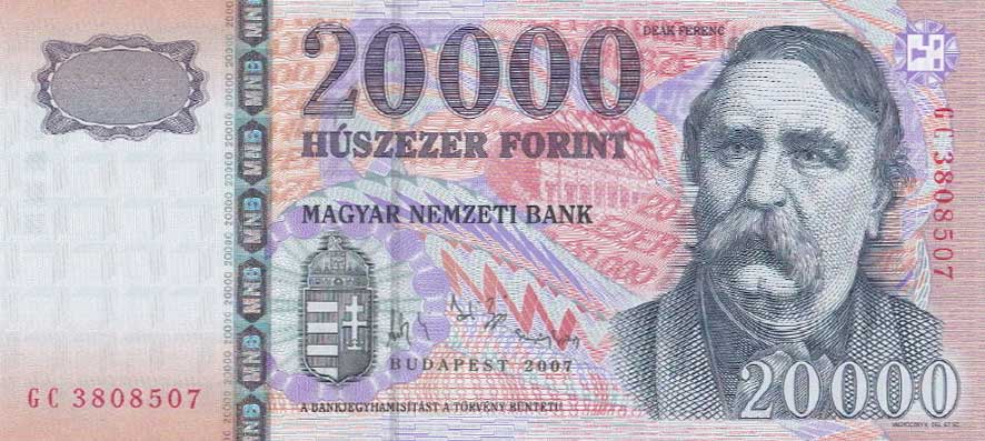 Front of Hungary p193d: 20000 Forint from 2007