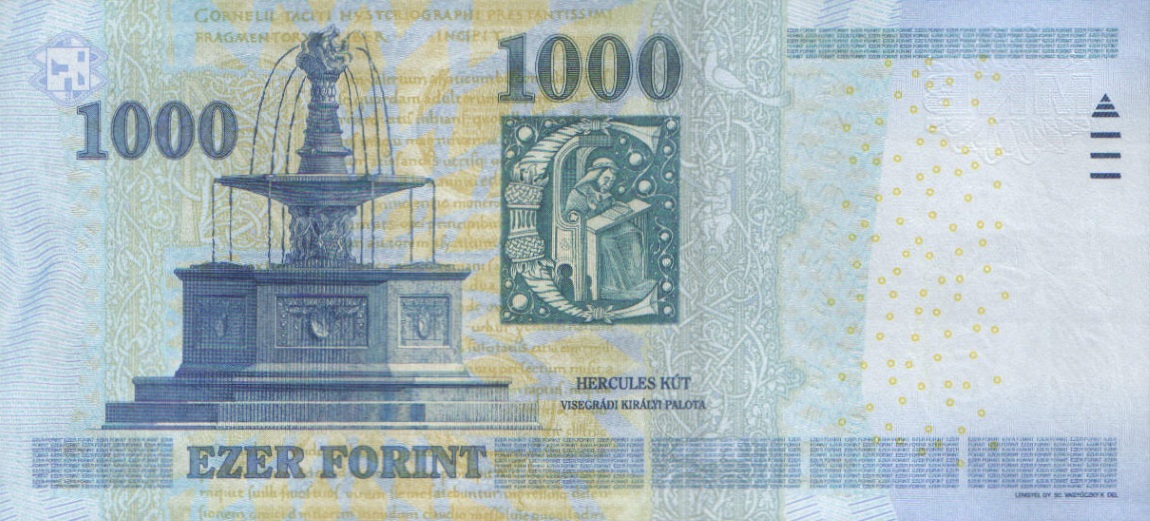 Back of Hungary p197a: 1000 Forint from 2009