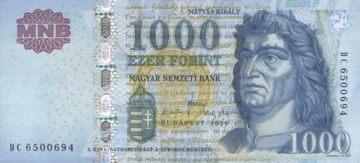 Front of Hungary p197a: 1000 Forint from 2009
