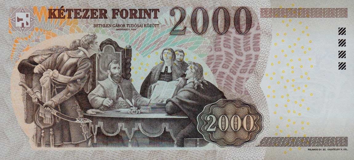 Back of Hungary p198c: 2000 Forint from 2010