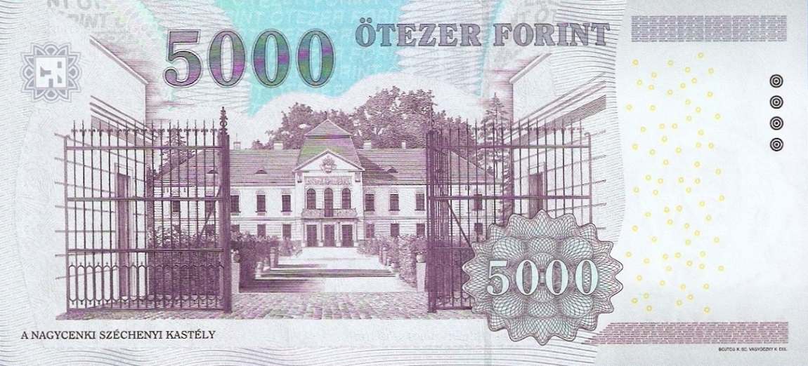 Back of Hungary p199b: 5000 Forint from 2010