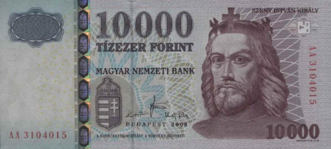 Front of Hungary p200a: 10000 Forint from 2008