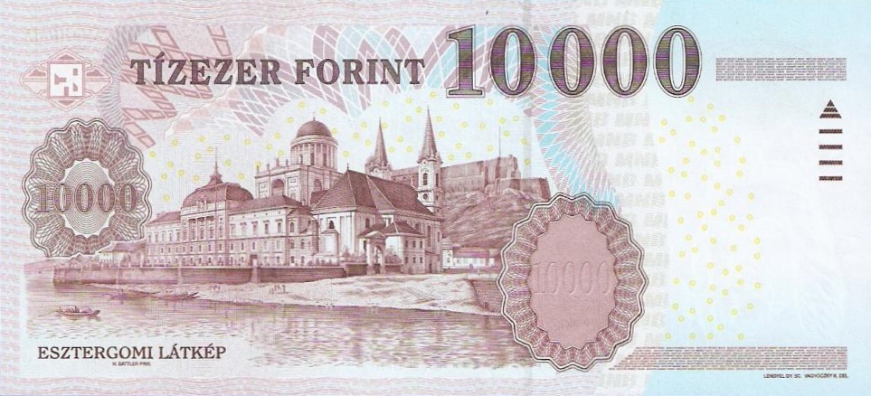 Back of Hungary p200c: 10000 Forint from 2012