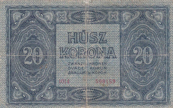 Back of Hungary p38a: 20 Korona from 1919