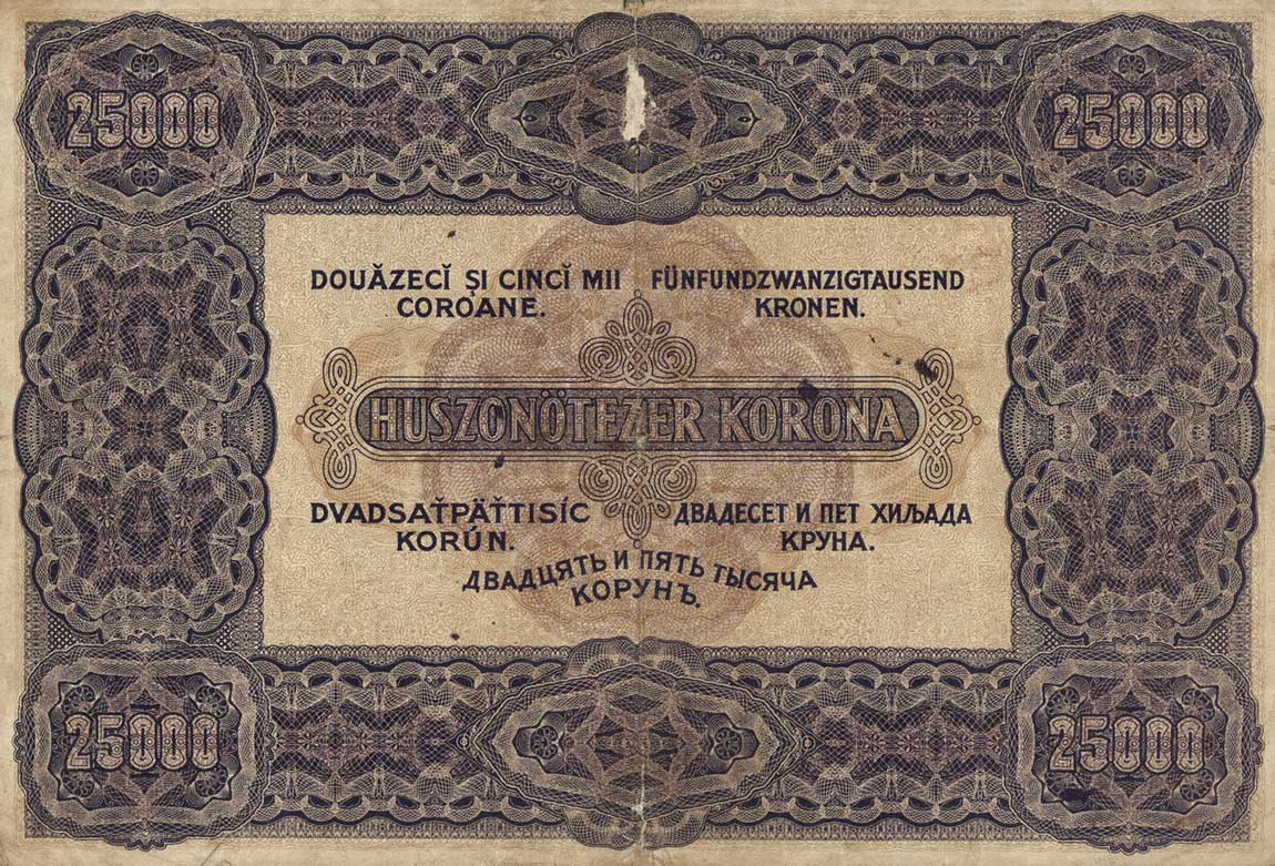 Back of Hungary p69a: 25000 Korona from 1922