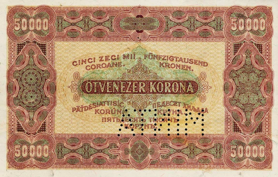 Back of Hungary p70s: 50000 Korona from 1922