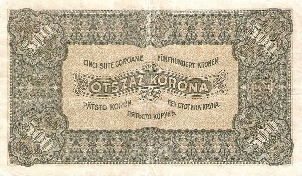 Back of Hungary p74b: 500 Korona from 1923