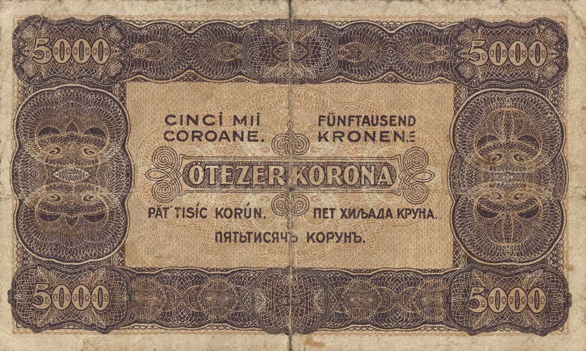 Back of Hungary p76a: 5000 Korona from 1923