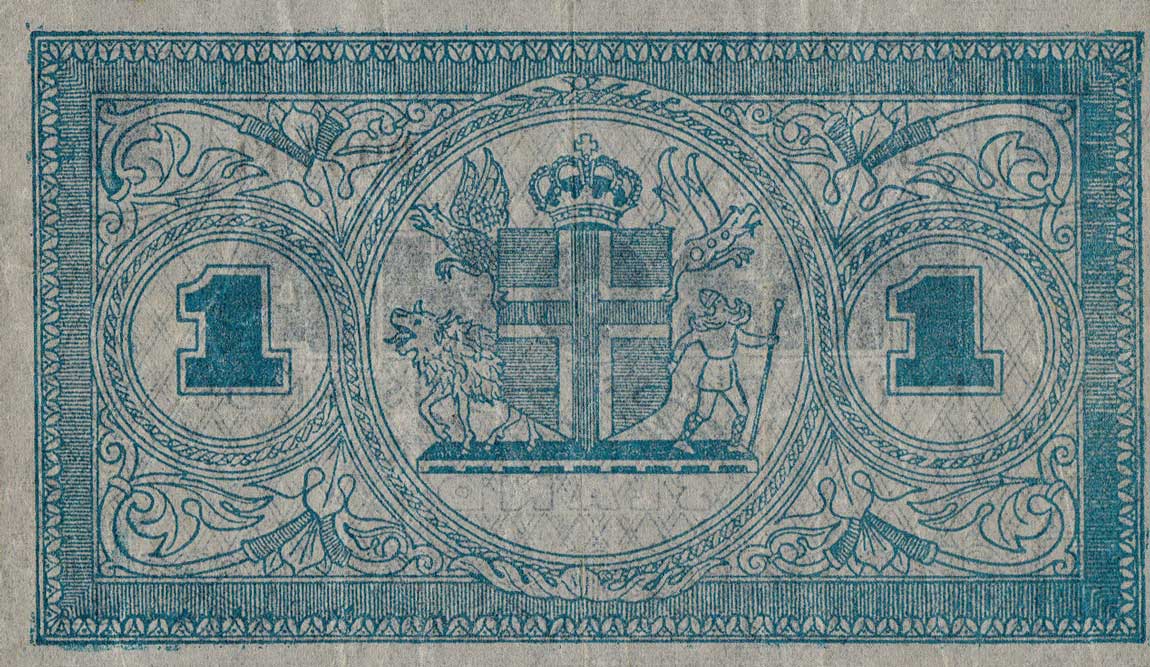 Back of Iceland p22l: 1 Kronur from 1946