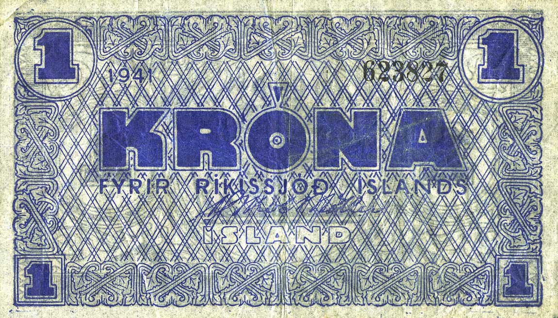 Front of Iceland p22o: 1 Kronur from 1947