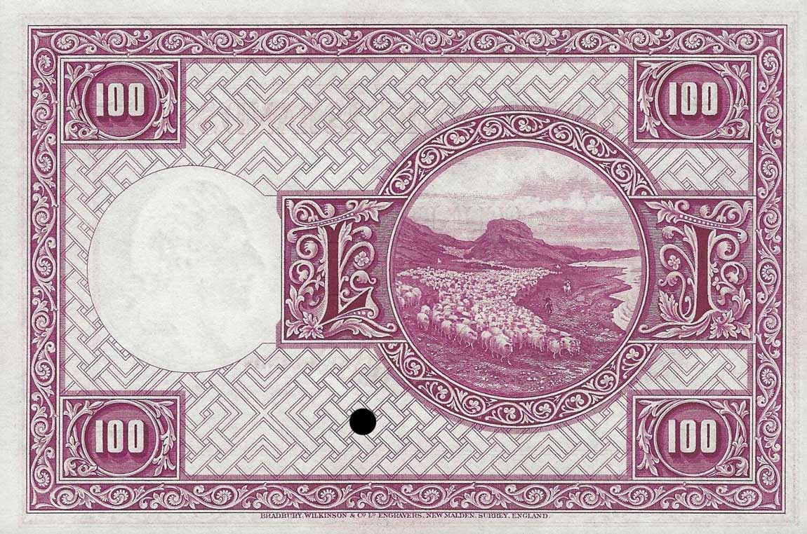 Back of Iceland p30ct: 100 Kronur from 1928