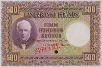 p36s from Iceland: 500 Kronur from 1928