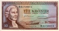 p42a from Iceland: 10 Kronur from 1961