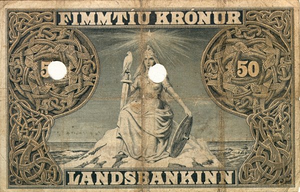 Back of Iceland p9b: 50 Kronur from 1885