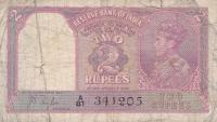 p17a from India: 2 Rupees from 1937