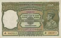 p20e from India: 100 Rupees from 1943
