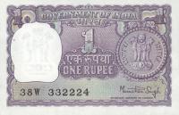 Gallery image for India p77u: 1 Rupee