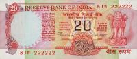 p82i from India: 20 Rupees from 1975