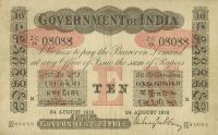 pA10c from India: 10 Rupees from 1916