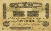 pA17b from India: 100 Rupees from 1914